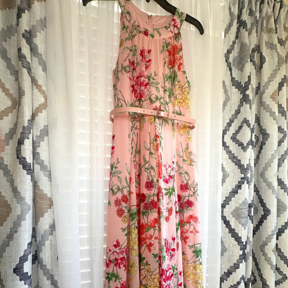 Summer Fling SZ 6 Halter Pink Maxi Flowers Tommy Hilfilger